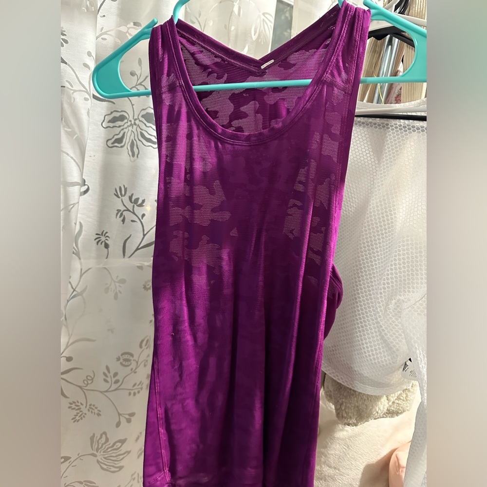 Sheer purple camo lululemon tanktop